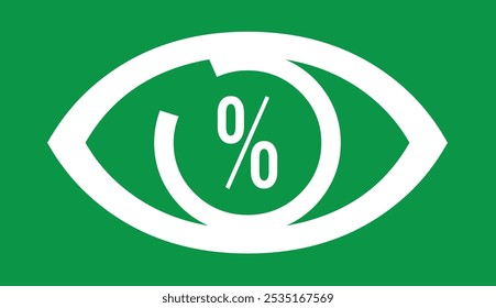  Eye with percent in it line icon. transparent no hidden fees