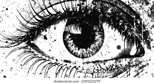 The eye of a person on a white background vector illustration art