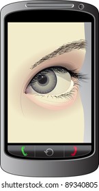 eye and phone