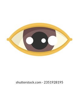 Eye pictogram icon flat vector. Vision look. See shape isolated