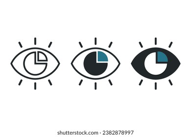 Eye with pie chart. Illustration vector