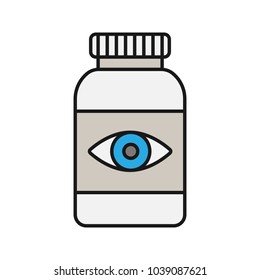 Eye pills color icon. Isolated vector illustration