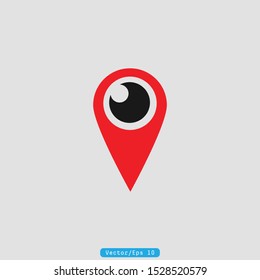 Eye pin logo vector illustration