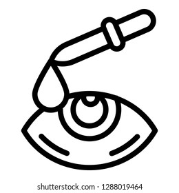 Eye pipette icon. Outline eye pipette vector icon for web design isolated on white background