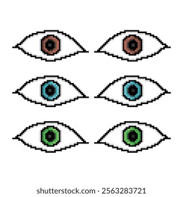 eye pixel art vector illustration