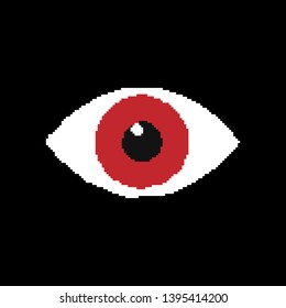 Eye pixel iconisolated on black background. Vector illustration. Eps 10