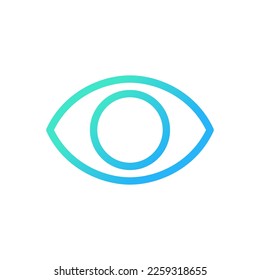 Eye pixel perfect gradient linear ui icon. Part of human body. Organ of perception. Visual system. Line color user interface symbol. Modern style pictogram. Vector isolated outline illustration