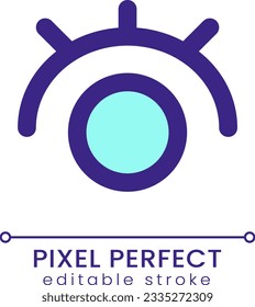 Eye pixel perfect RGB color ui icon. Views amount. Seen message. Messenger. Simple filled line element. GUI, UX design for mobile app. Vector isolated pictogram. Editable stroke. Poppins font used