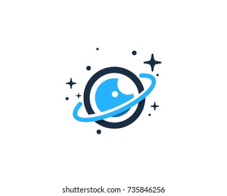 Eye Planet Icon Logo Design Element