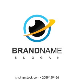 Eye Planet Logo Design Vector