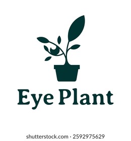 eye plant garden flat minimalist logo design