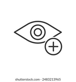Símbolo de signo de icono de Eye Plus