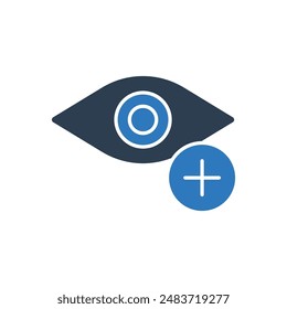 Símbolo de signo de icono de Eye Plus