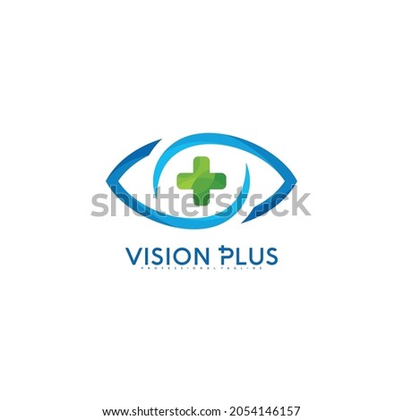 Eye plus logo colorful vector design. Vision plus logo. Creative design template