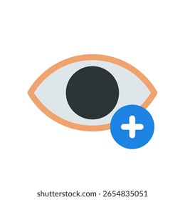 ilustração de olho mais ícone simples plano