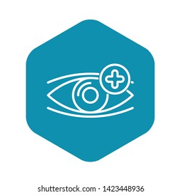 Eye plus vision icon. Outline eye plus vision vector icon for web design isolated on white background