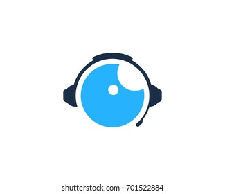 Eye Podcast Icon Logo Design Element