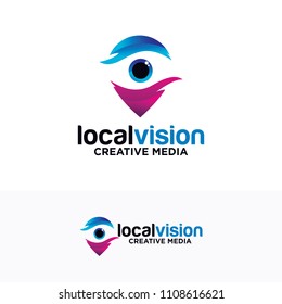 eye point logo design for vision concept