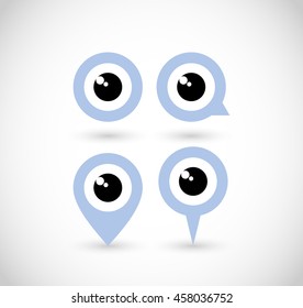 Eye pointers and icon set vector 