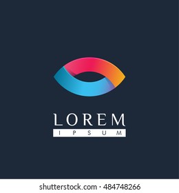 Eye polygonal logo template with modern gradient color