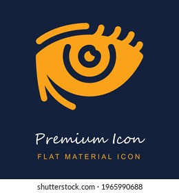 Eye premium material ui ux isolated vector icon in navy blue and orange colors
