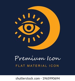 Eye premium material ui ux isolated vector icon in navy blue and orange colors svg