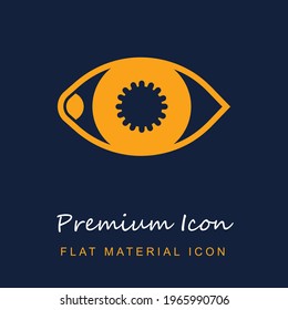 Eye premium material ui ux isolated vector icon in navy blue and orange colors