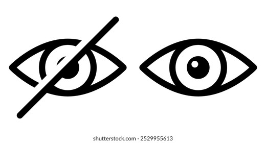 Problema ocular. Diseño simple del icono ciego