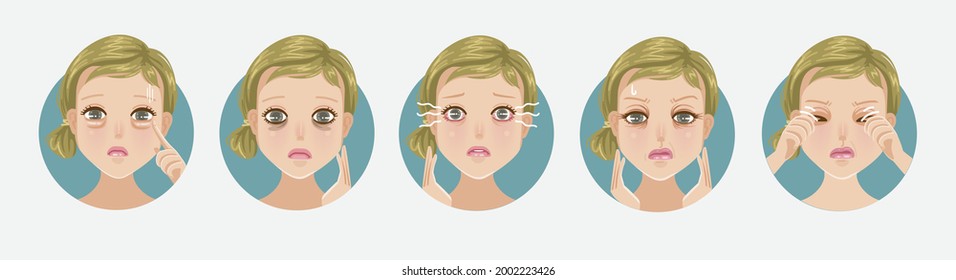 problemas oculares que las mujeres ponen. mala salud de los ojos de una joven.