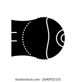 Eye prosthesis black glyph icon for digital and print projects.  Minimal clean icons for apps and websites. Modern simple icons for UI UX and branding