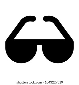 Eye protection accessory, sunglasses icon in solid style 