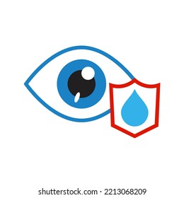 Eye Protection Icon. Eye, Drop And Shield. Vector Illustration.