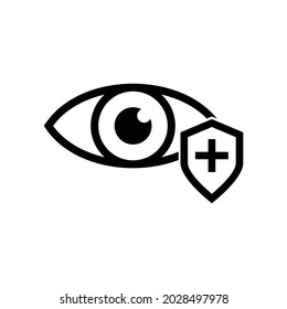 eye protection icon flat style