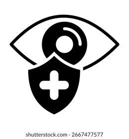 Icono de protección ocular Ilustración vectorial de estilo mixto