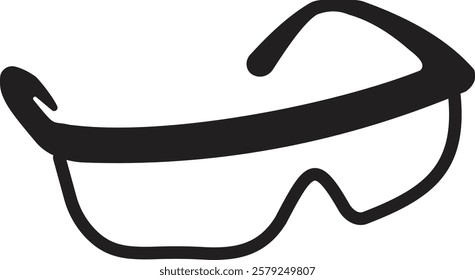 Eye Protection Icon. Sunglasses, protection sunglass. Fashion spectacles accessory. Plastic frame modern eyeglasses. Vacation item. Vector
