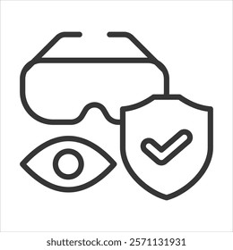 Eye Protection Icon Vector Illustration Outline