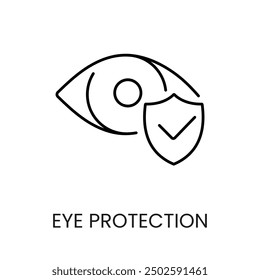 Eye protection line icon vector with editable stroke