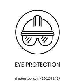 Eye protection line icon vector with editable stroke