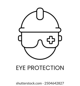 Vector de icono de línea de protección ocular con trazo editable.