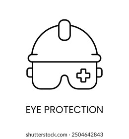 Vector de icono de línea de protección ocular con trazo editable.
