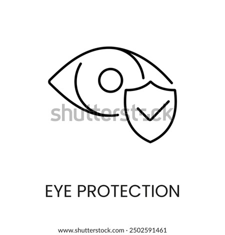 Eye protection line icon vector with editable stroke