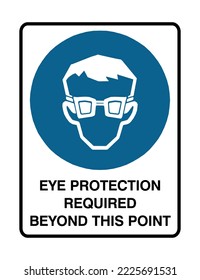 Eye Protection Must Be Worn In This Area - Mandatory Signs - Eyesight Safety, Protection Sigs.