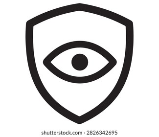Eye protection and safety shield concept icon with protection security prevention abstract minimalist surveillance watchful eyesight compliance