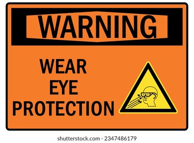 Eye protection safety sign and labels - Shutterstock ID 2347486179