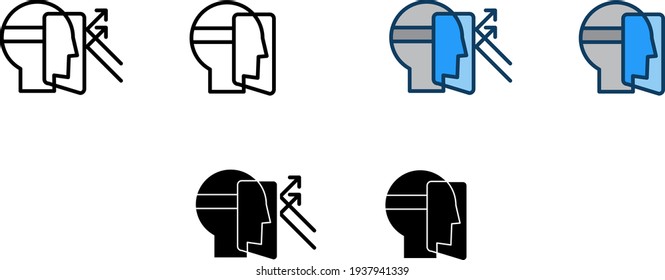 Eye protection, shield icons, vector illustrations