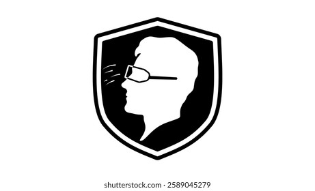 eye protection symbol , black isolated silhouette