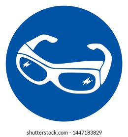 Eye Protection Symbol Sign,Vector Illustration, Isolated On White Background Label. EPS10 
