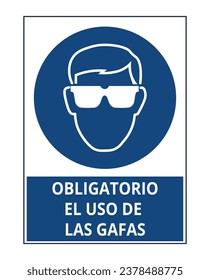 Símbolo de protección ocular. Versión en español.
