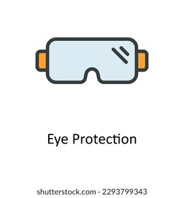 Iconos de contorno de contorno de vectores de protección ocular. Material gráfico simple