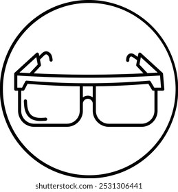 Diseño de icono de línea de Vector de protección ocular